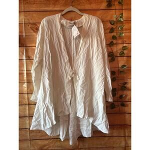 VTG DEADSTOCK Margot Lea Ivory Lacy Floral Blazer Blouse One Size Fits All